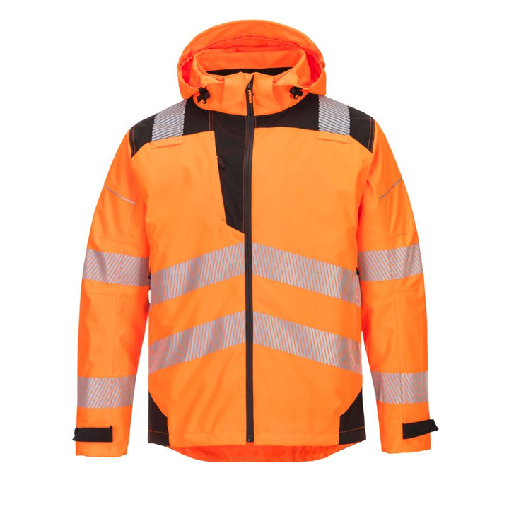 PW3 Hi-Vis Extreme Rain Jacket Orange Front View Image