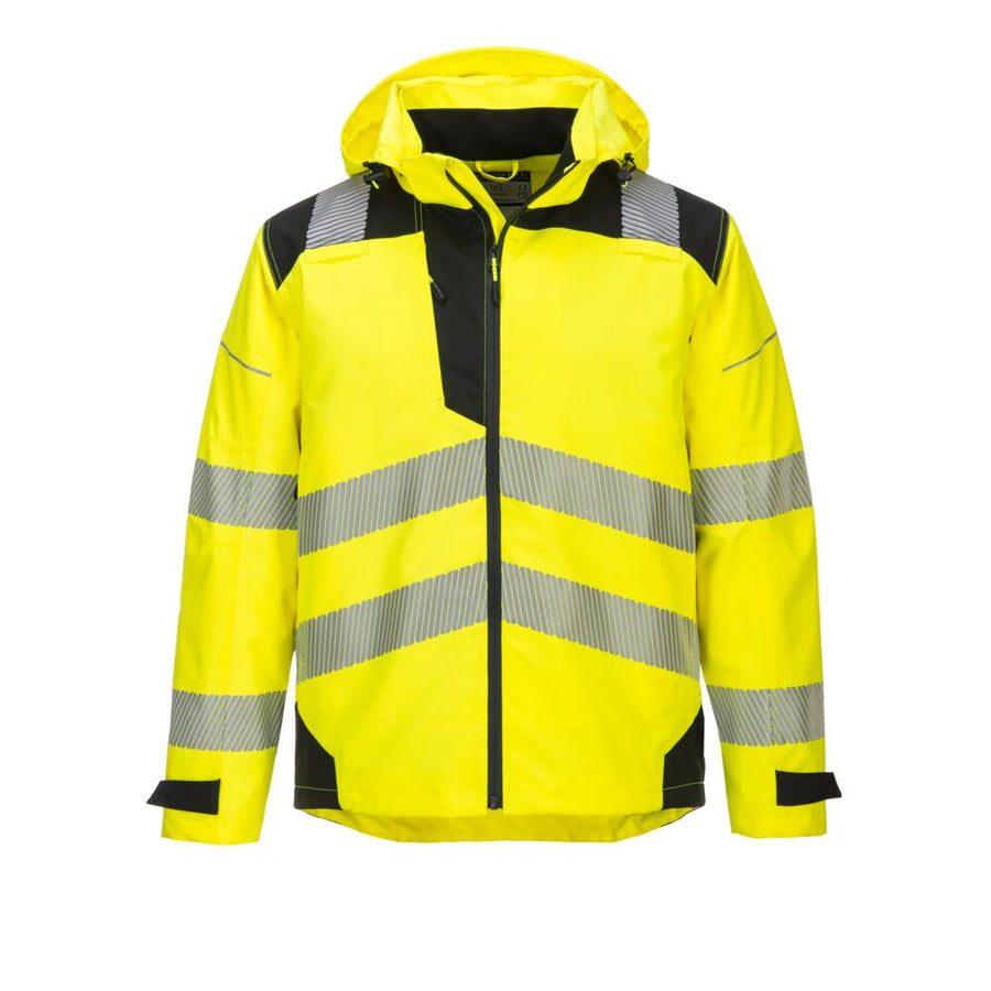 PW3 Hi-Vis Extreme Rain Jacket Yellow Front View Image