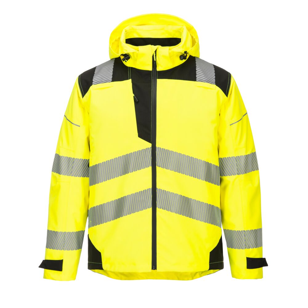 PW3 Hi-Vis Extreme Rain Jacket Yellow Front View Image