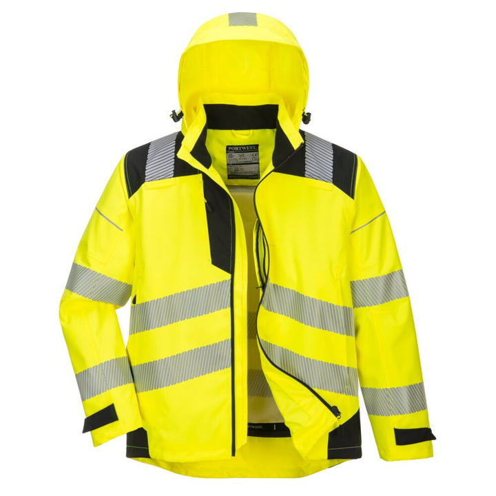 PW3 Hi-Vis Extreme Rain Jacket Yellow Front View Image