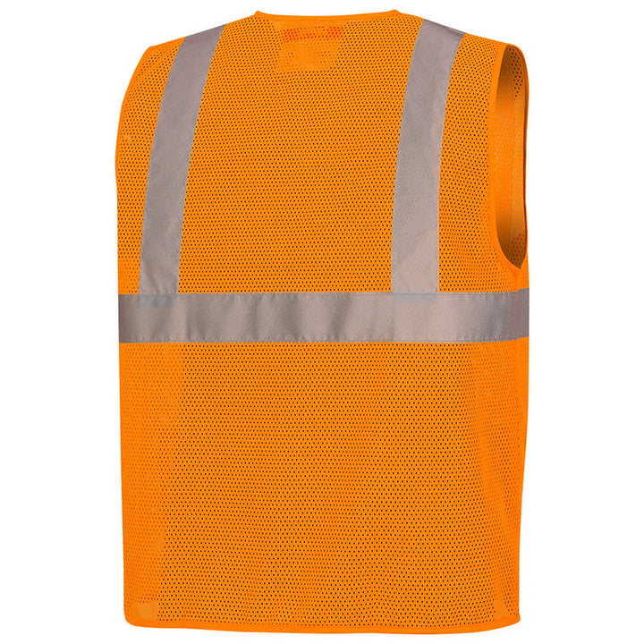 Self Extinguishing Mesh Safety Vest Orange Back View Image