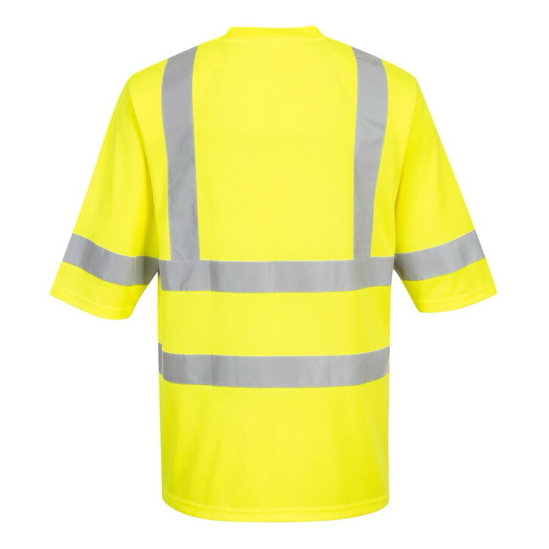 Short Sleeve Hi-Vis T-Shirt Class 3 in 
Yellow Back View Image