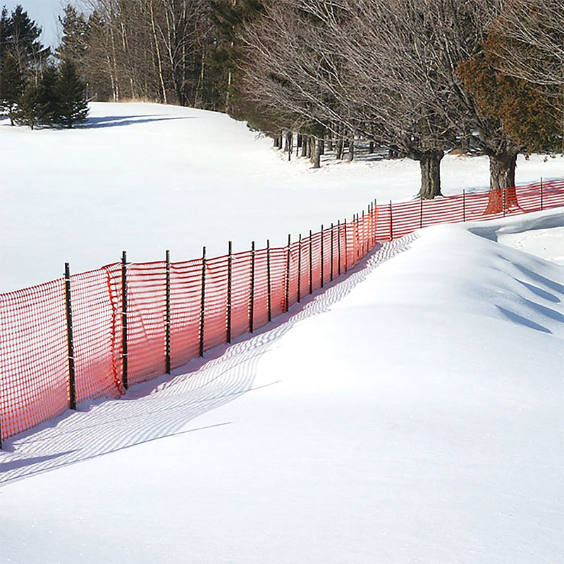 Snow Fencing 4 ft wide Orange In Use Image