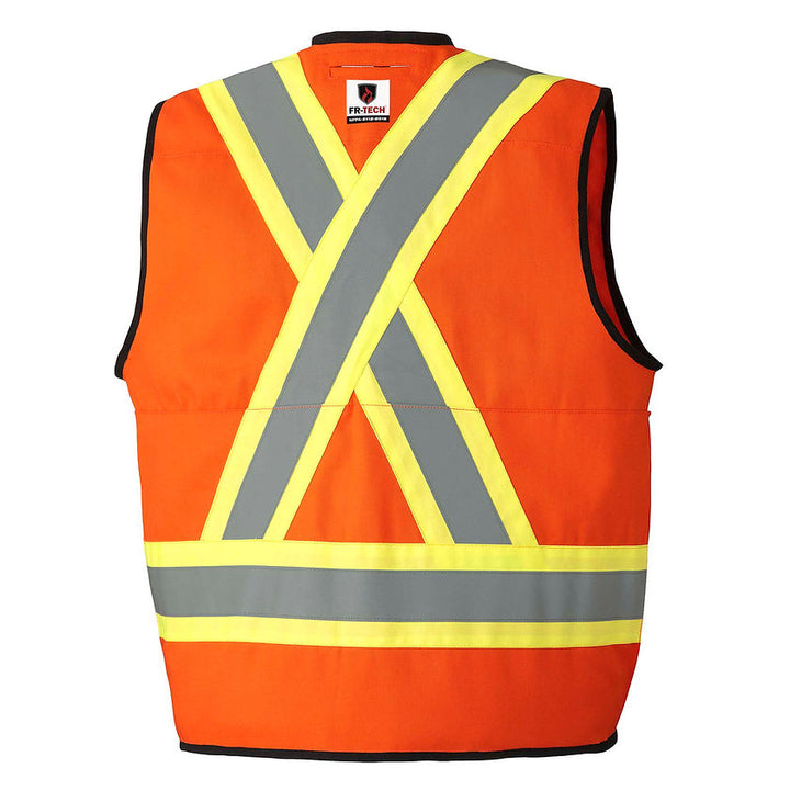 Surveyor Safety Vest Fr Arc Rated Orange Back View Image