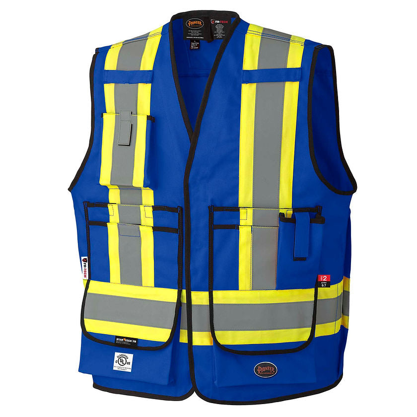 Surveyor Safety Vest Fr Arc Rated Royal Blue Front View Image