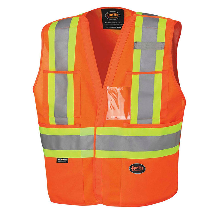 Tear-Away Safety Vest Orange Front View Image