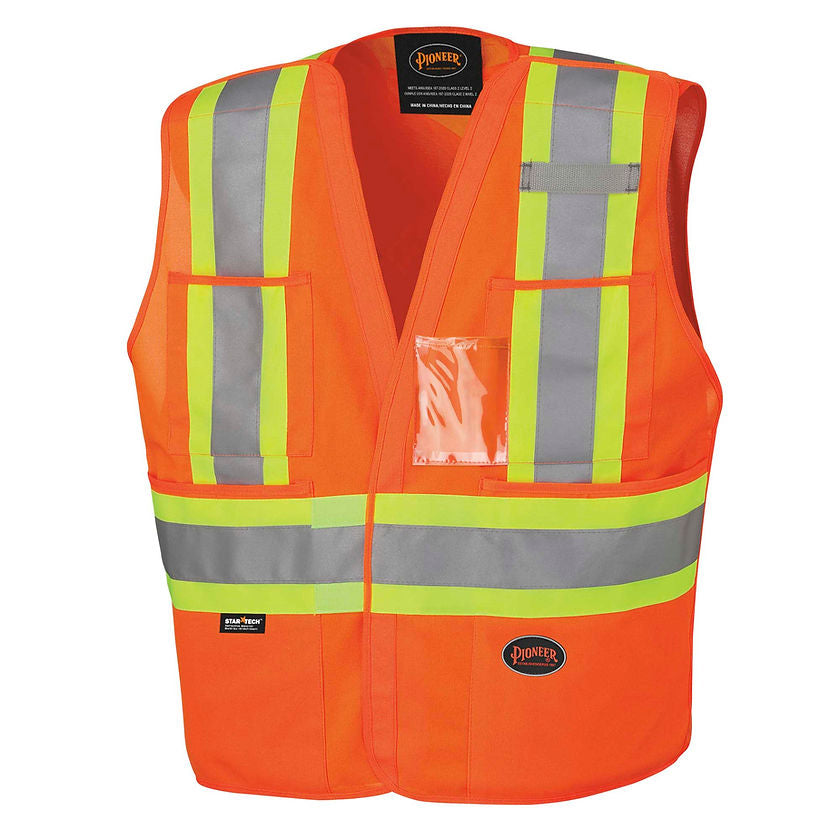 Tear-Away Safety Vest Orange Front View Image