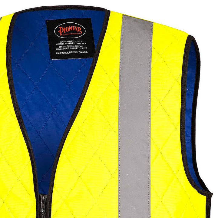 Thermostat Cooling Safety Vest Yellow Green Detail View Image