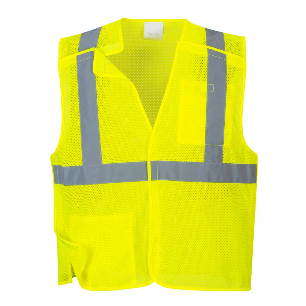 Vest-Port™ Economy Hi-Vis Breakaway Vest - Class 2 Open in Hi-Vis Yellow Front View Image
