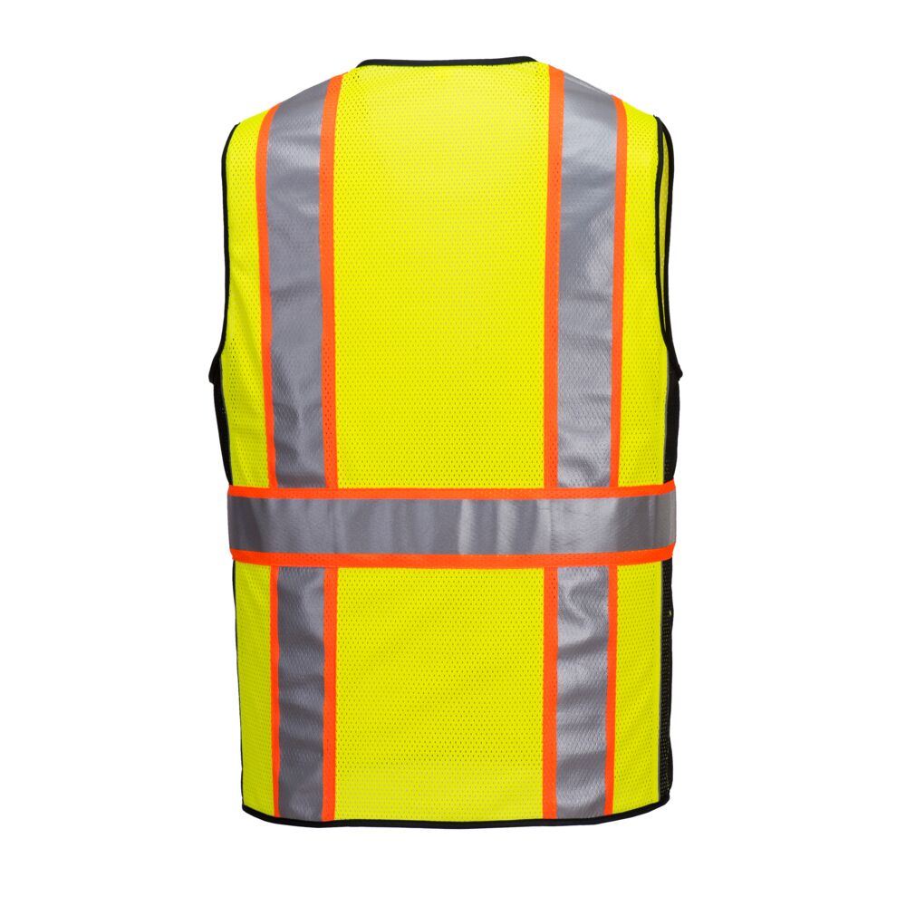 Vest-Port™ Hi-Vis Ultra Cool Surveyor Vest - Class 2 in Hi-Vis Yellow  with Reflective Stripes Back View Image