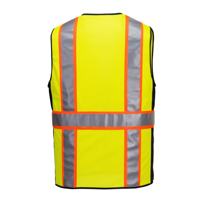 Vest-Port™ Hi-Vis Ultra Cool Surveyor Vest - Class 2 in Hi-Vis Yellow  with Reflective Stripes Back View Image