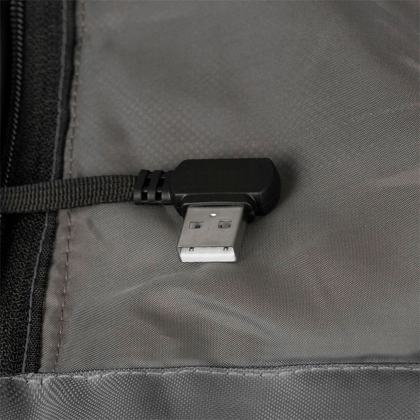 Waterproof Heated Bomber Jacket in Black USB Connector  Image