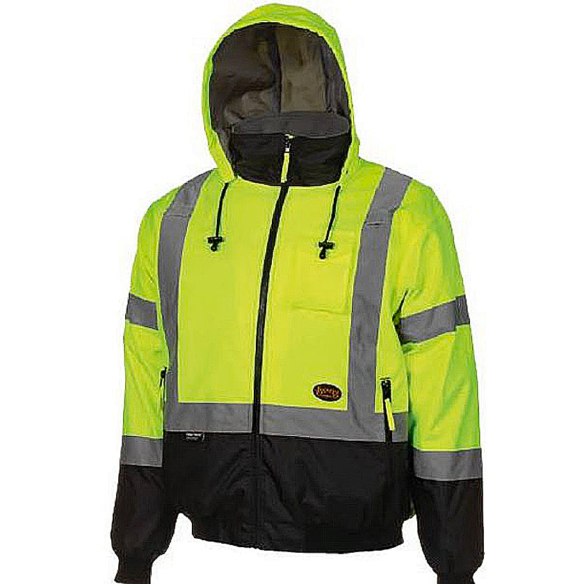 Waterproof 2-in-1 Bomber Jacket Yellow-Green Front View Image