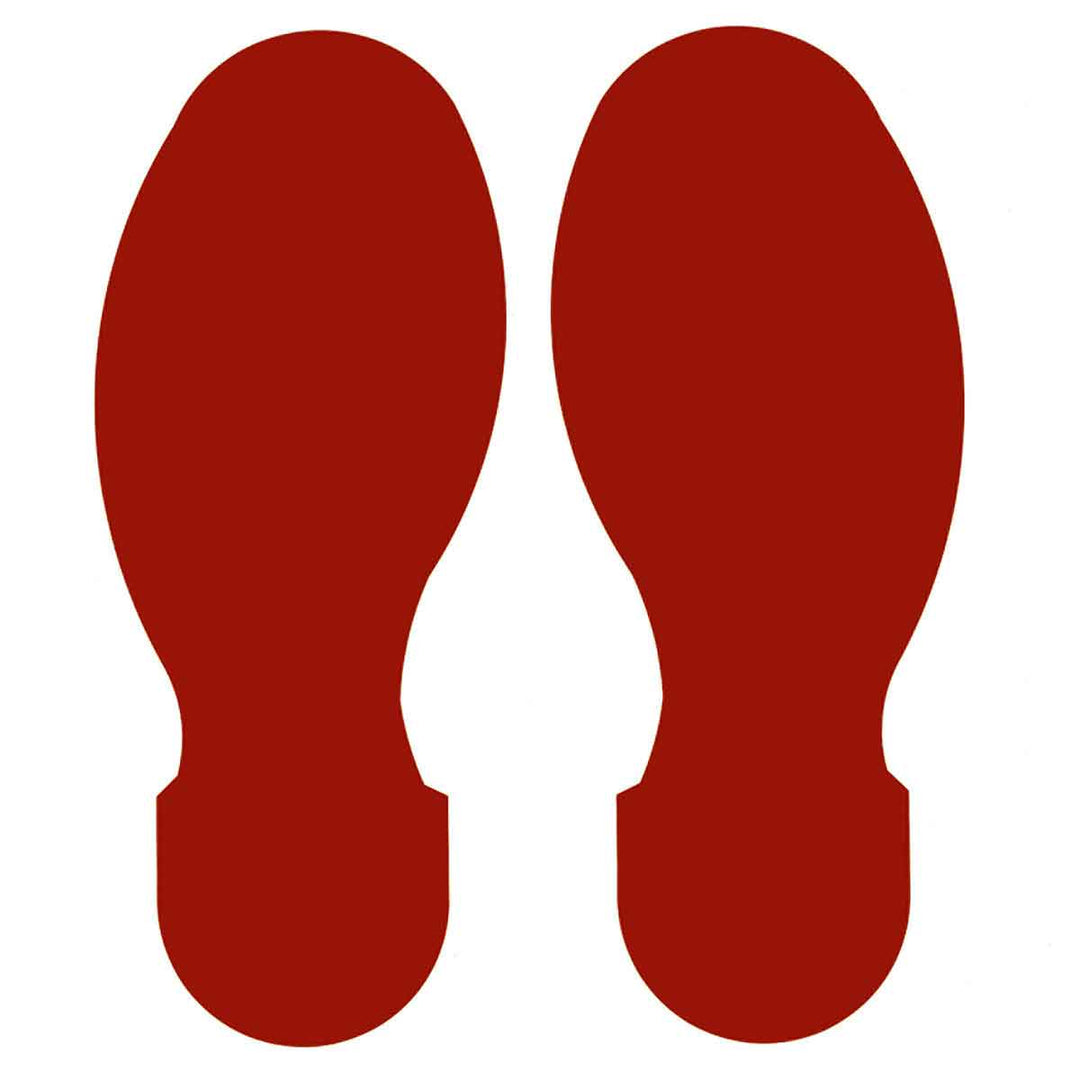 ToughStripe® Footprints Permanent Adhesive Red Left and Right Detail Image