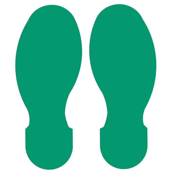 ToughStripe® Footprints Permanent Adhesive Green Left and Right Detail Image