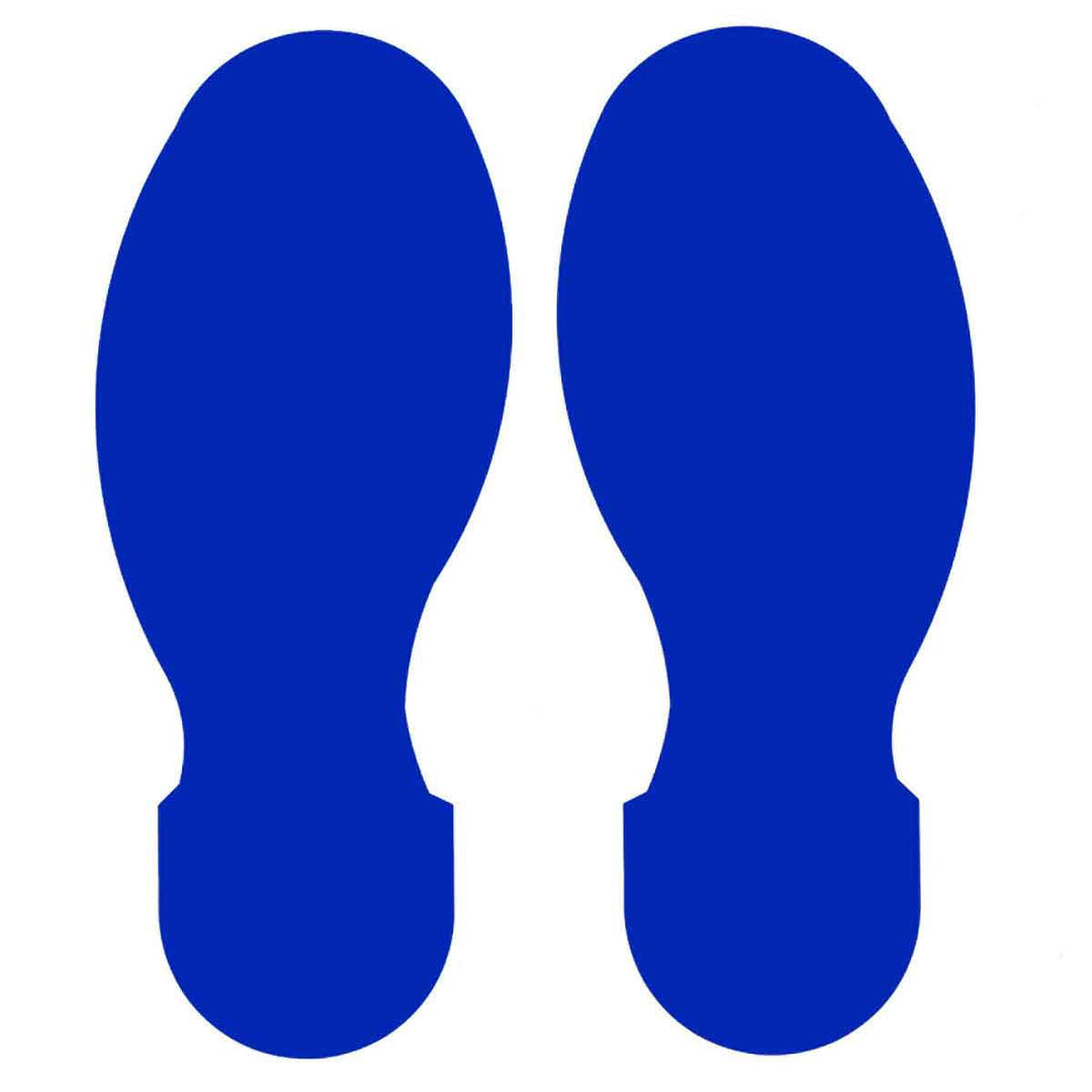 ToughStripe® Footprints Permanent Adhesive Blue Left and Right Detail Image