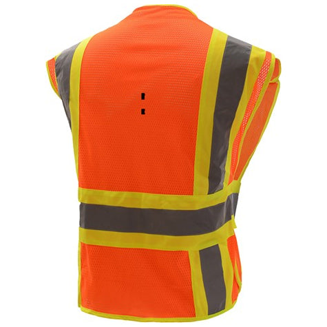 Standard Expandable Break Away Vests - Class 2 in Orange Back View Image