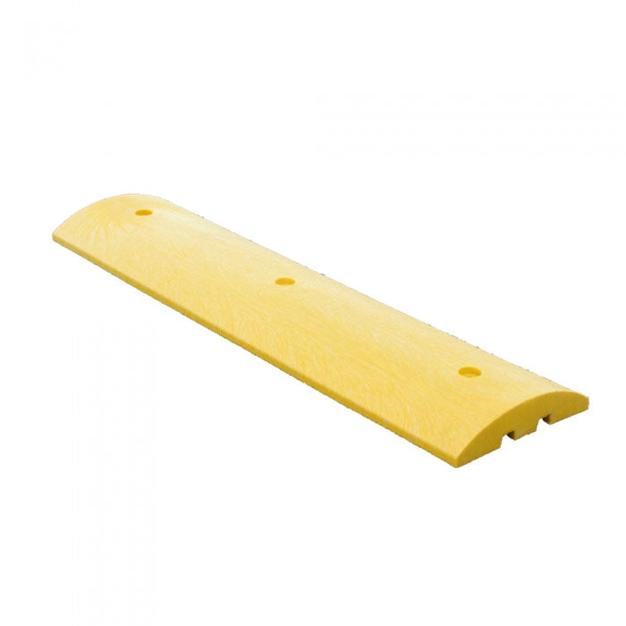 Deluxe Plastic Speed Bump with Channels Rounded Top in Yellow Four Feet Long with Three Holes Image