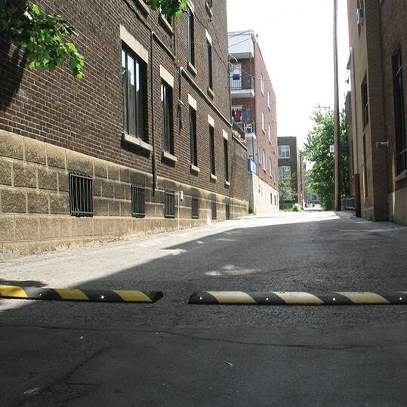 Alley Speed Bump in Yellow and Black In Use Image