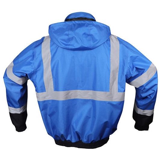 Bomber Jackets Waterproof Quilt-Lined Multi-Color Non-ANSI in Blue Back View Image