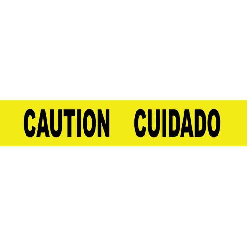 Caution Cuidado Yellow Barricade Tape with Printed Legends Detail Image