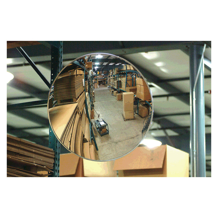 Circular Convex Safety Mirror Indoor In Use in Warehouse Image