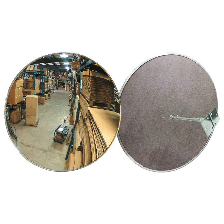 Circular Convex Safety Mirror Indoor Hardboard Back With Single Telescopic Bracket Image