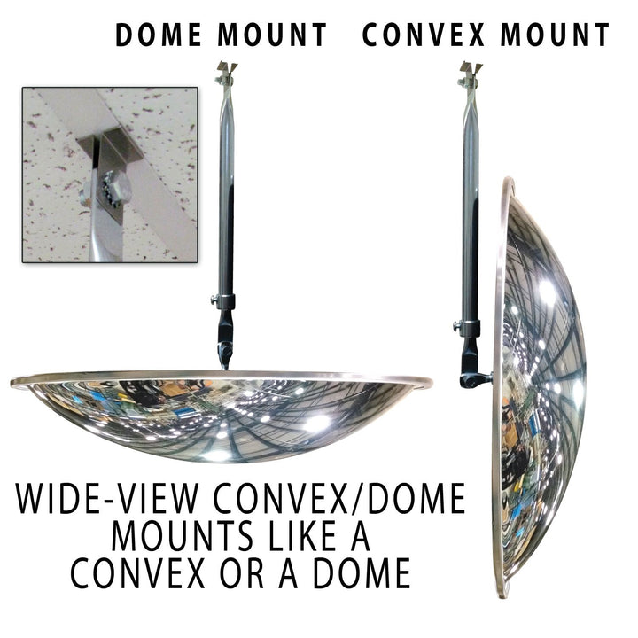 Domevex Wide View Convex Mirror Mounting Options Image