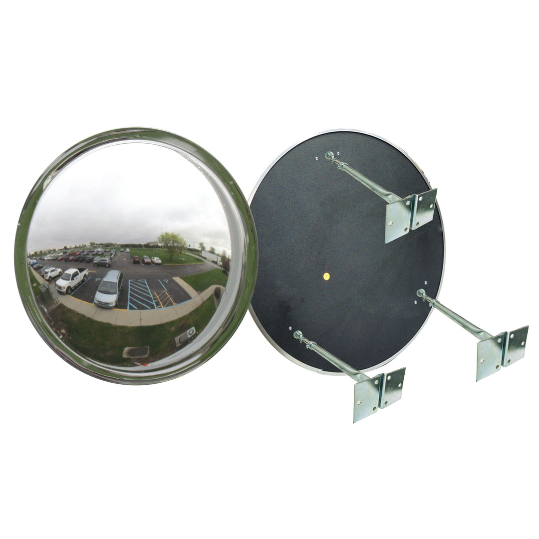 Domevex Wide View convex Mirror Outdoor Plastic Back With triple Telescopic Brackets Image