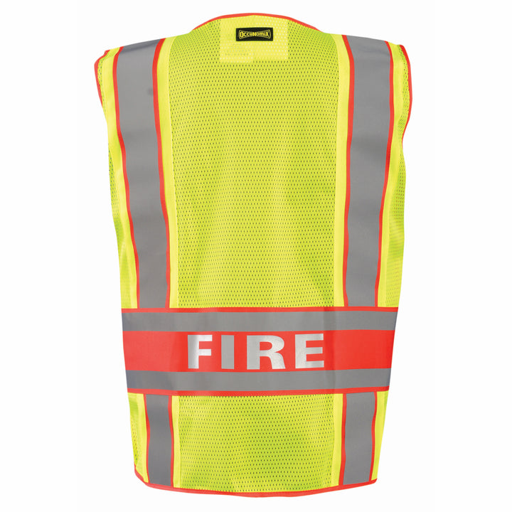 DOR Deluxe Safety "FIREFIGHTER" Vest Back Image