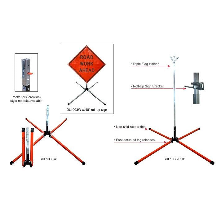 DynaLite™ Aluminum Sign Stand for Roll-Up Signs – Mission Ready Safety