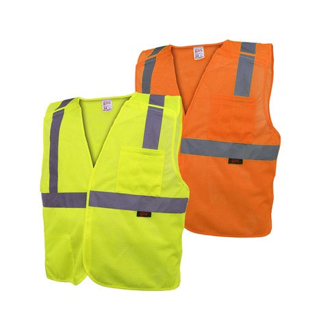 Five Point Break Away Vest Standard Class 2 in Lime or Orange Front View Image