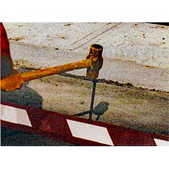 Decorative Parking Block in Terracotta and White Installation Image