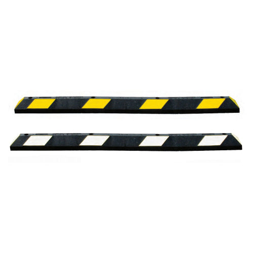 Garage Parking Blocks in Black and White and Black and Yellow Image