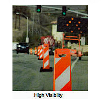 Gemstone Vertical Panel Barricade Hi Viz In Use On Road Image