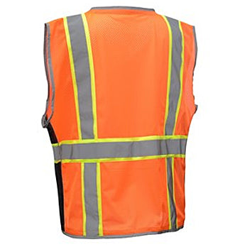 Hyper-Lite Safety Vest With Black Side Class 2 in Orange Back View Image