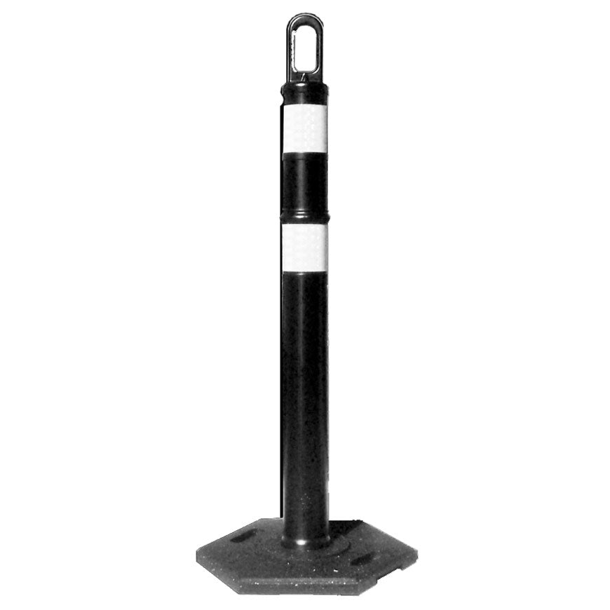 Looper Tube Delineator in Black with Base and White Bands Image