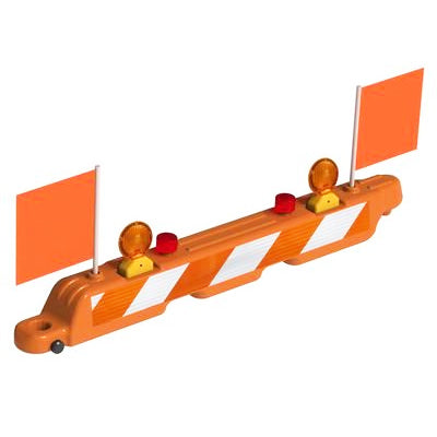 Low Profile Airport Barrier Orange With Sheeting, Lights and Flags Image