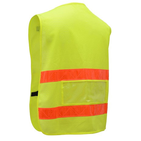 Mulit-Purpose Utility Vests Non-ANSI in Lime Back View Image