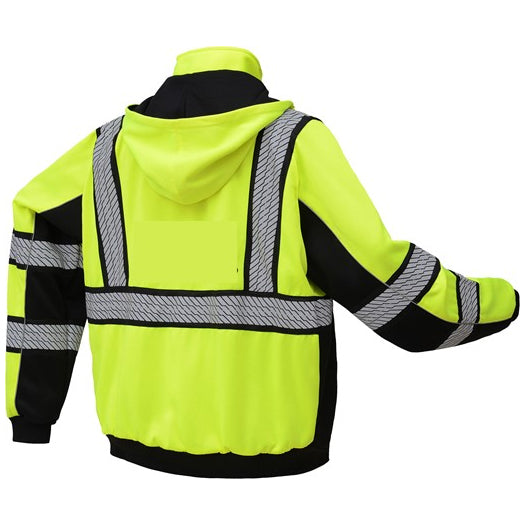 ONYX Heavy Weight Sweatshirts With DuPont Fabric Protect - Class 3 in Lime Back View Image