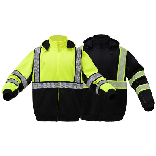 ONYX Heavy Weight Sweatshirts With DuPont Fabric Protect - Class 3 in Lime or Orange Front View Image