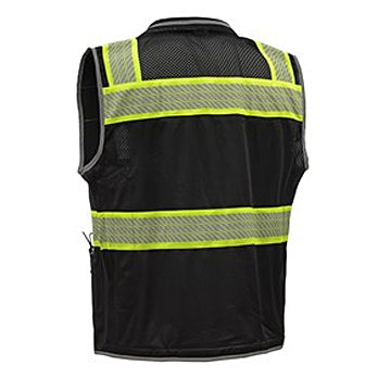 ONYX Surveyor's Safety Vest Class 2 in Black with Reflective Back View Image