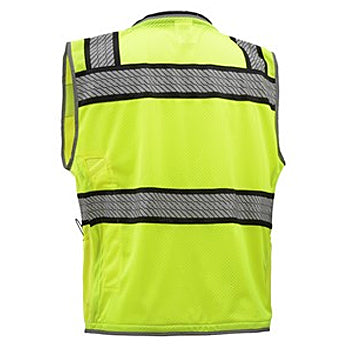 ONYX Surveyor's Safety Vest Class 2 in Lime with Reflective Back View Image