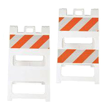 Plasticade Plastic Traffic Control Barricades With and Without Sheeting Image