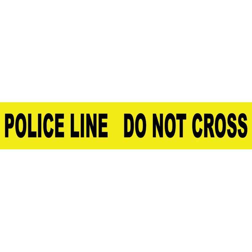 Police Line Do Not Cross Yellow Barricade Tape with Printed Legends Detail Image