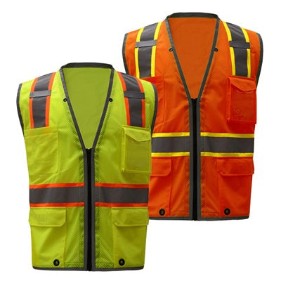 Premium Hyper-Lite Vests Class 2 in Lime or Orange Front View Image