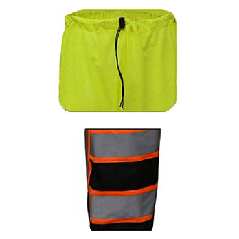 Premium Safety Mesh Pants With Ripstop Black Bottom - Class E in Lime Detail of Waist and Black Bottom Image