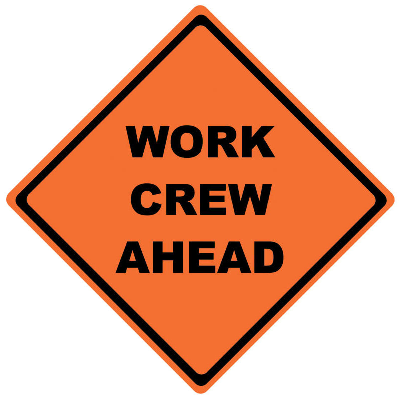 Reflective Roll-Up Sign Work Crew Ahead Image Main