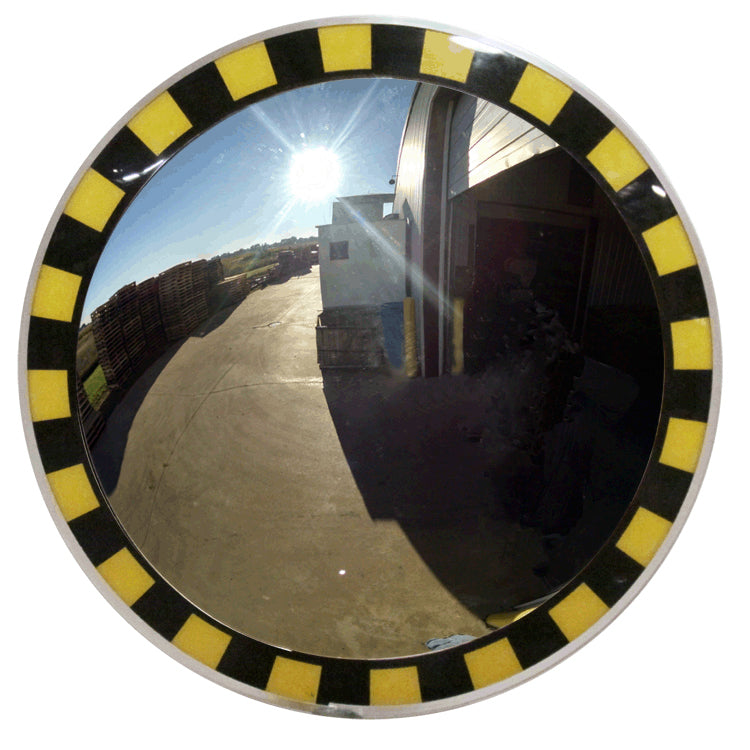 Safety Border Caution Mirror With Stripes Outdoor Image