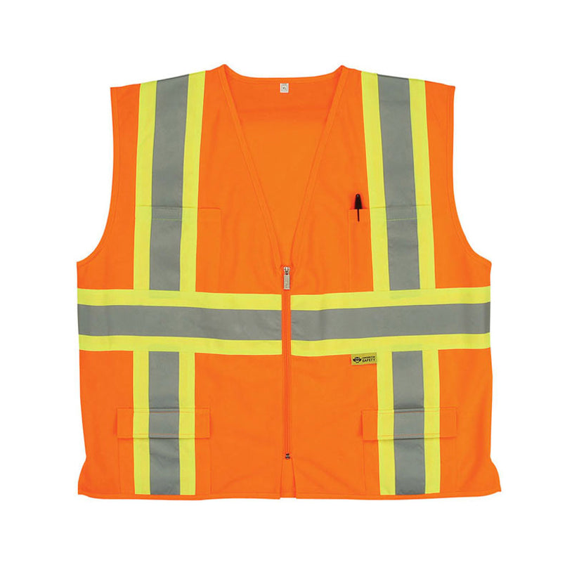 Safety Vests with 2 in. (W) Contrasting Silver Stripes Class 2 - Mesh or Solid